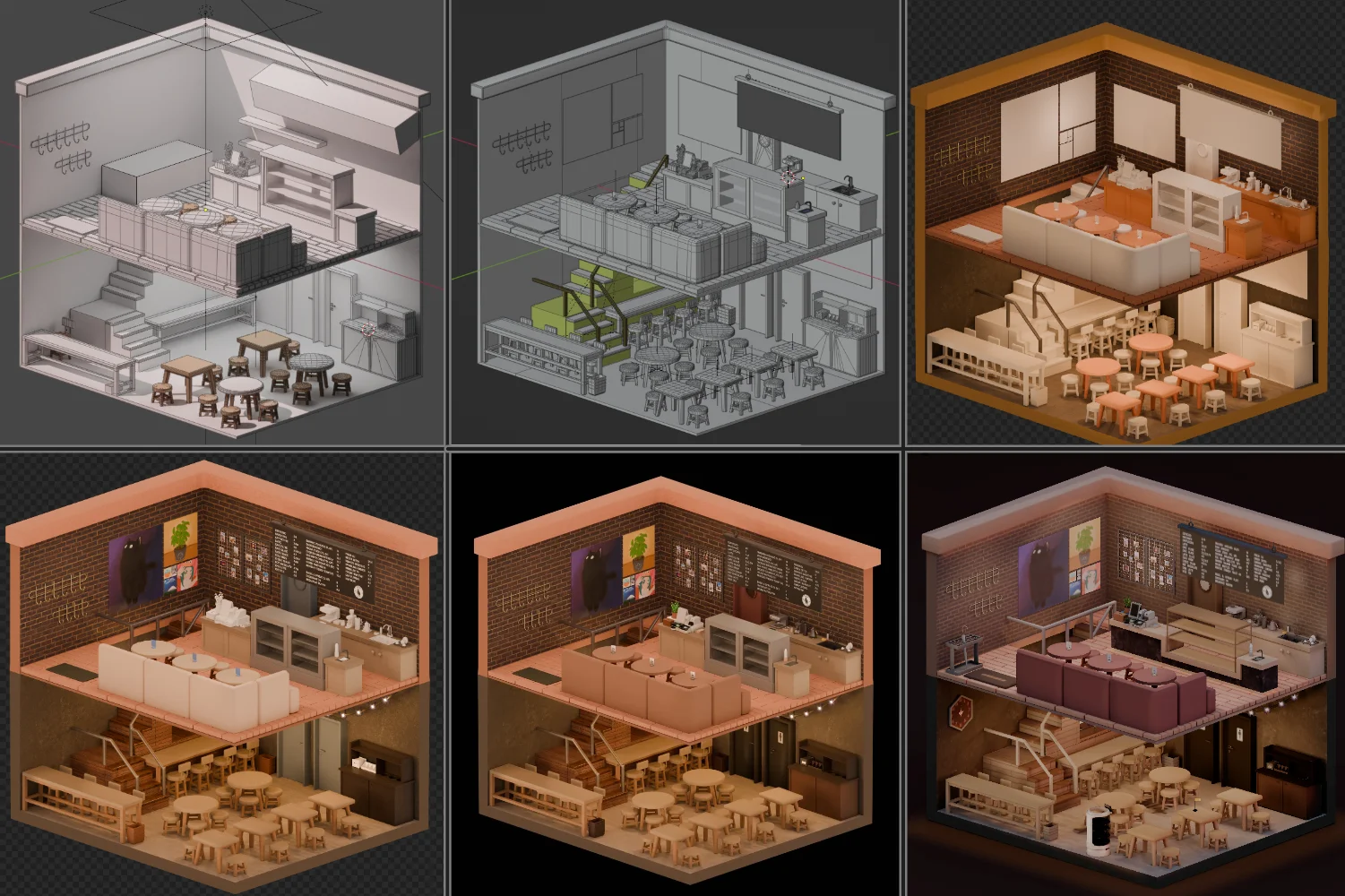 3d Model stages